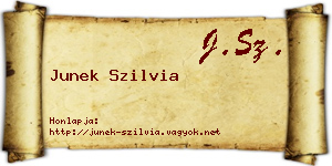 Junek Szilvia névjegykártya